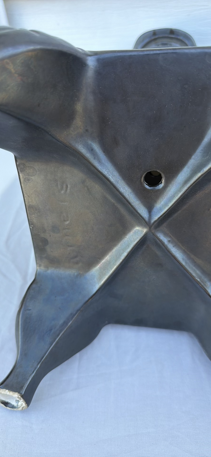 Vintage Arnel’s Pottery Comfort Potbelly Stove with Four Cast Iron Skillets - image 10 of 12