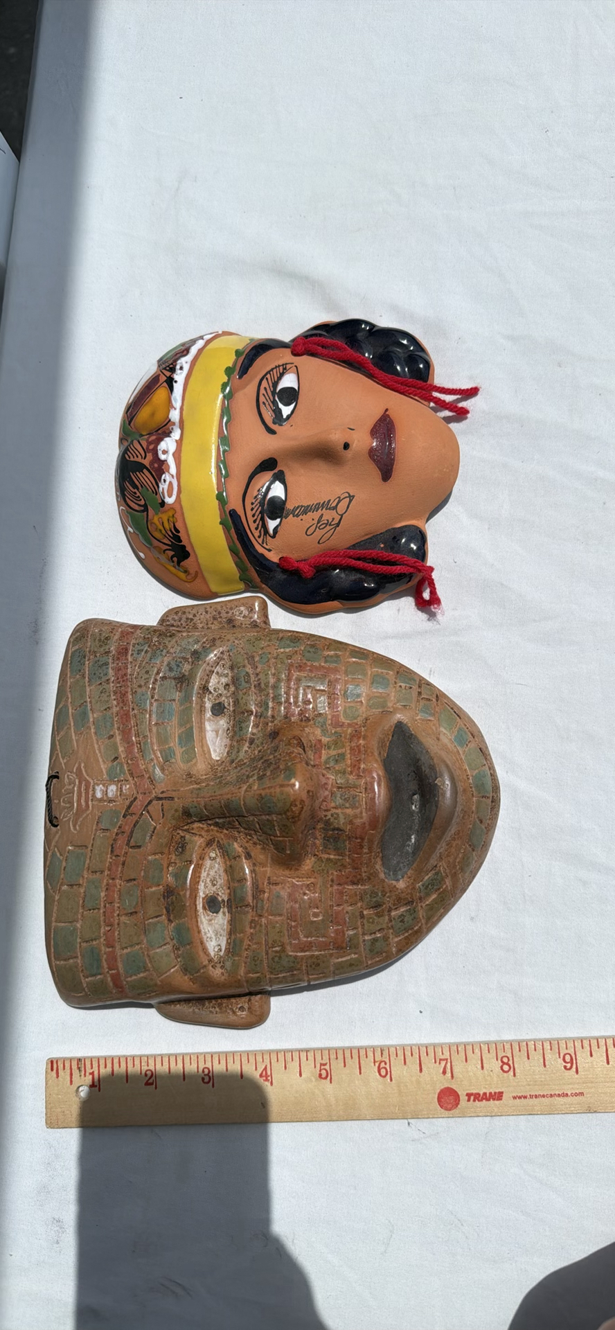 Two Decorative Ceramic Face Masks - image 4 of 5