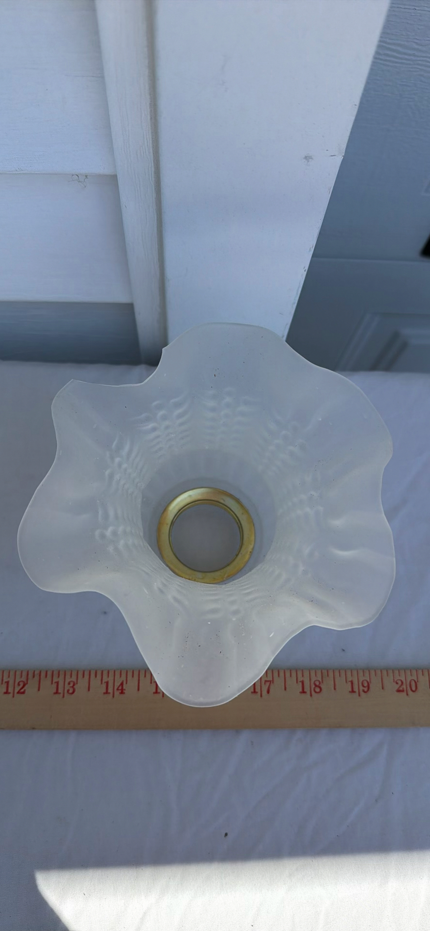 Three Vintage Frosted Glass Lamp Shades - image 5 of 9