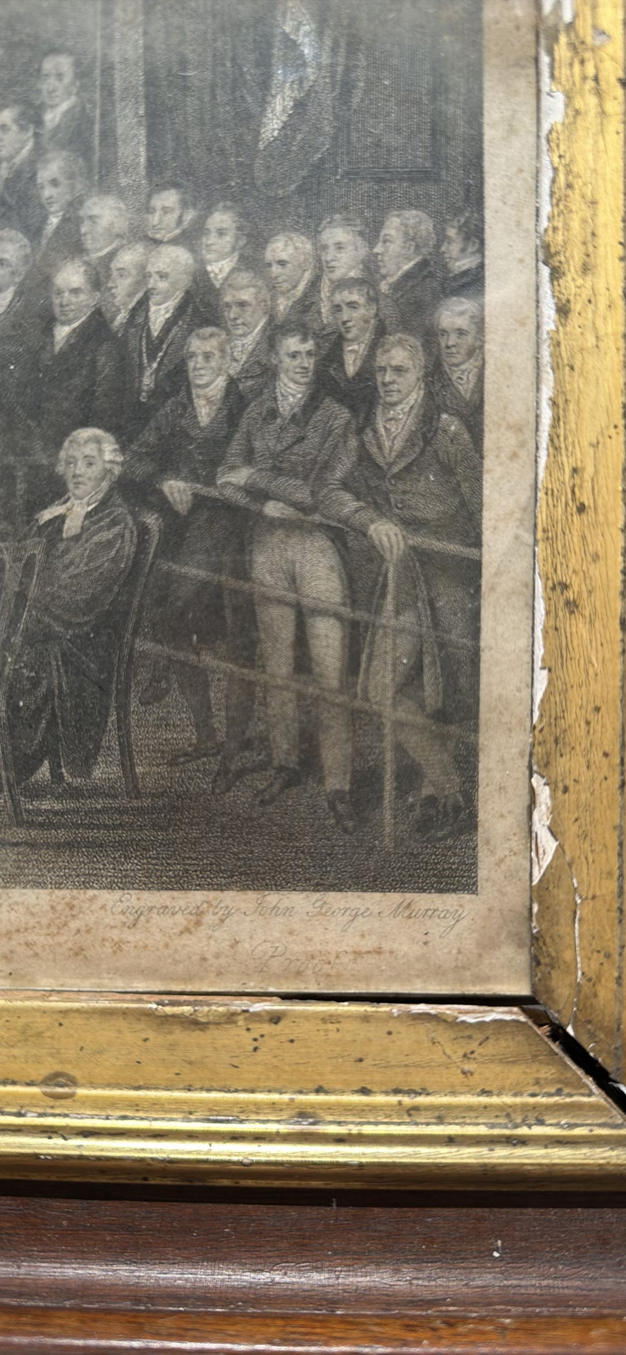 Antique Framed Historical Courtroom Engraving - image 3 of 8