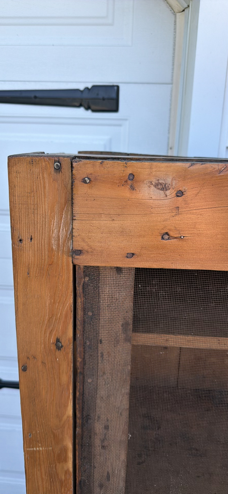 Antique Wooden Screen Door PIE SAFE with Wire Mesh - image 5 of 23