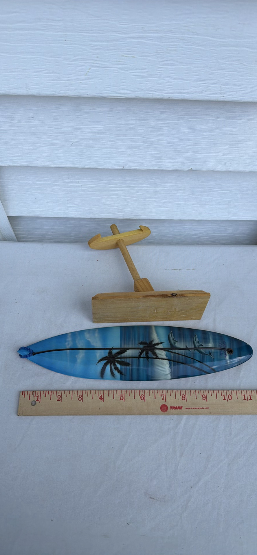 (3) Items - Wooden Hand-Painted Maracas, Surfboard And Drum - image 9 of 9