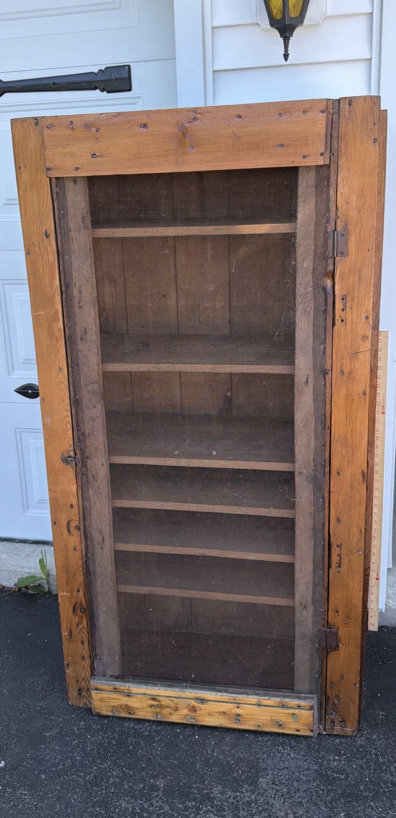 Antique Wooden Screen Door PIE SAFE with Wire Mesh - image 1 of 23
