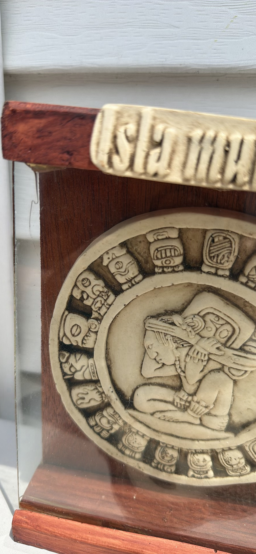 Mayan Stone Relief Plaque and Framed Mayan Calendar Carving - image 3 of 8