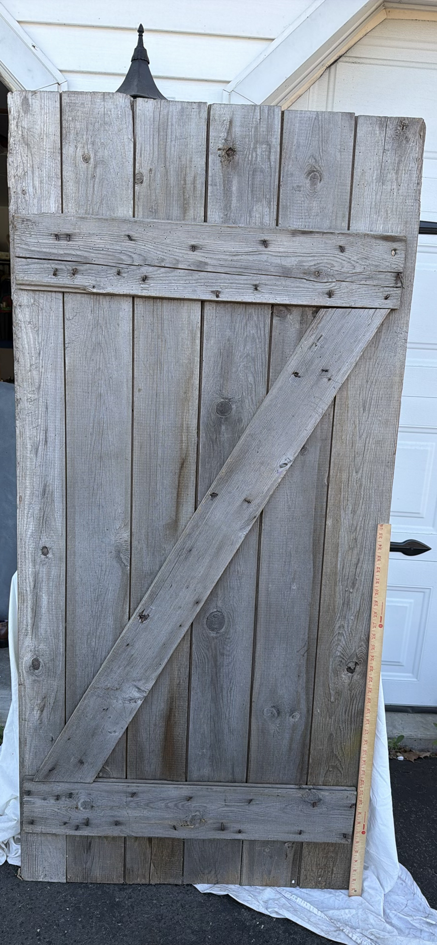 Antique Wooden Z Frame Barn-Style Door Panel - image 1 of 14
