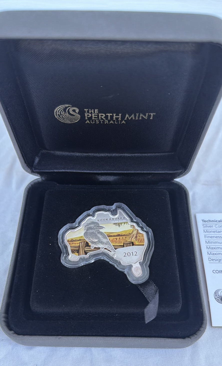 2012 Perth Mint Australian Map-Shaped Kookaburra 1 oz Silver Coin with Packaging - image 8 of 9
