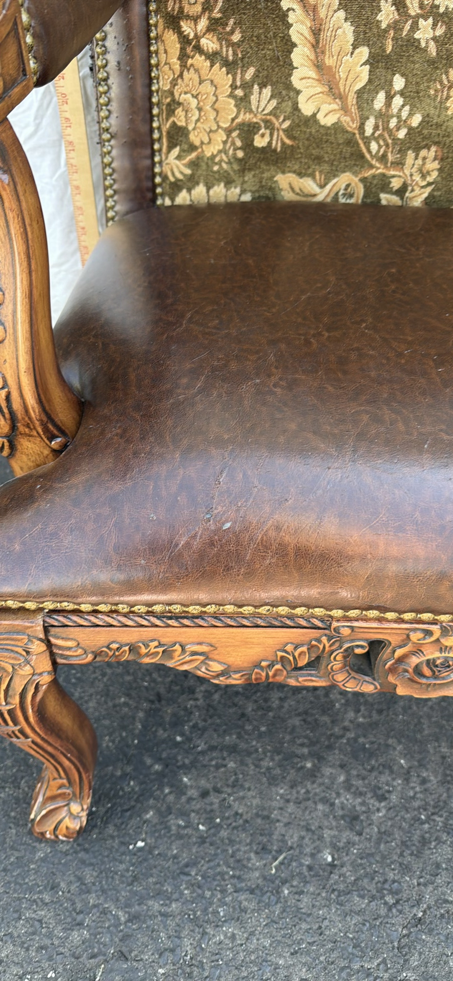 Vintage Upholstered Wooden Armchair - image 6 of 16