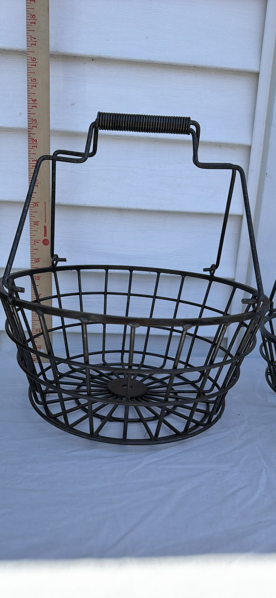 Vintage Two Metal Wire EGG Baskets with Handles - image 4 of 5