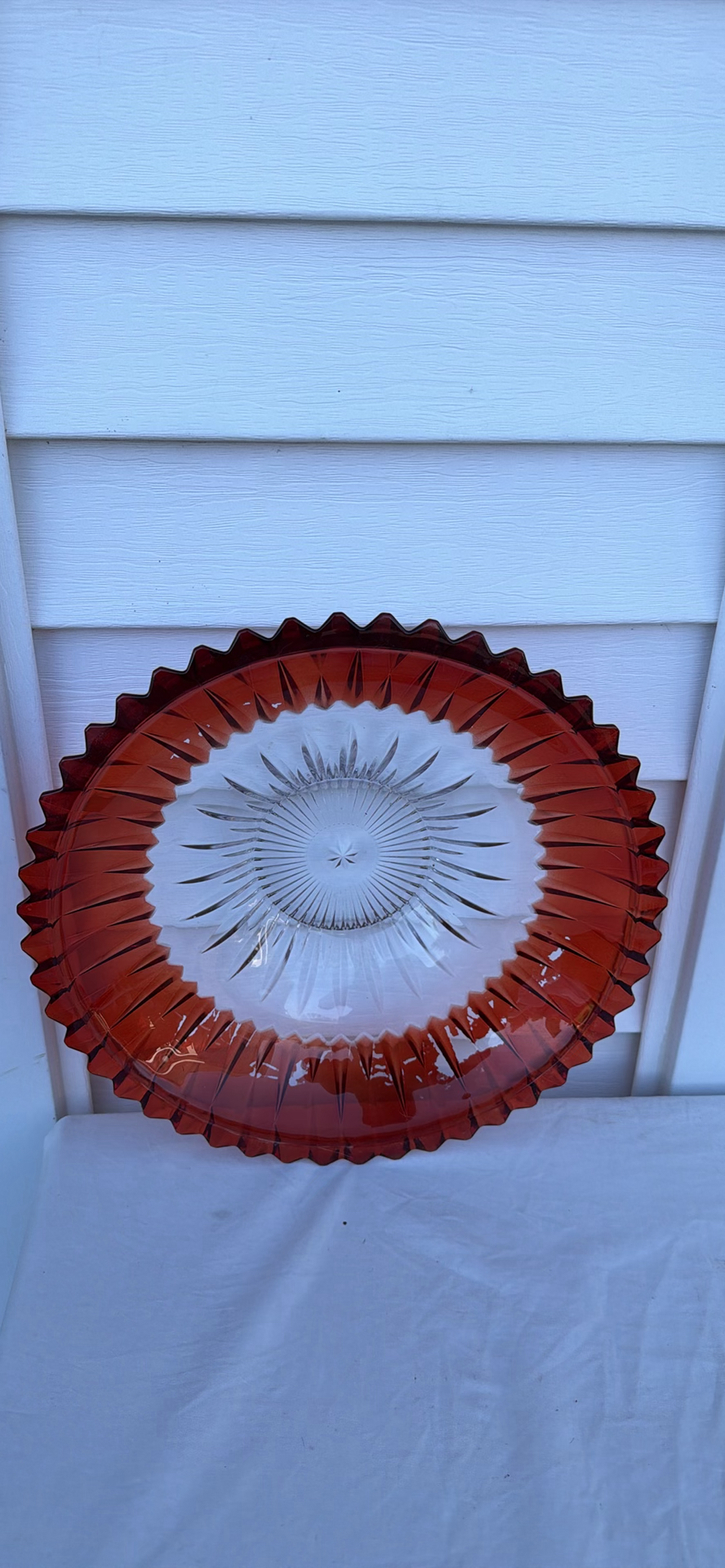Red Glass Serving Bowl and Decorative Glass Artificial Cherries - image 1 of 9