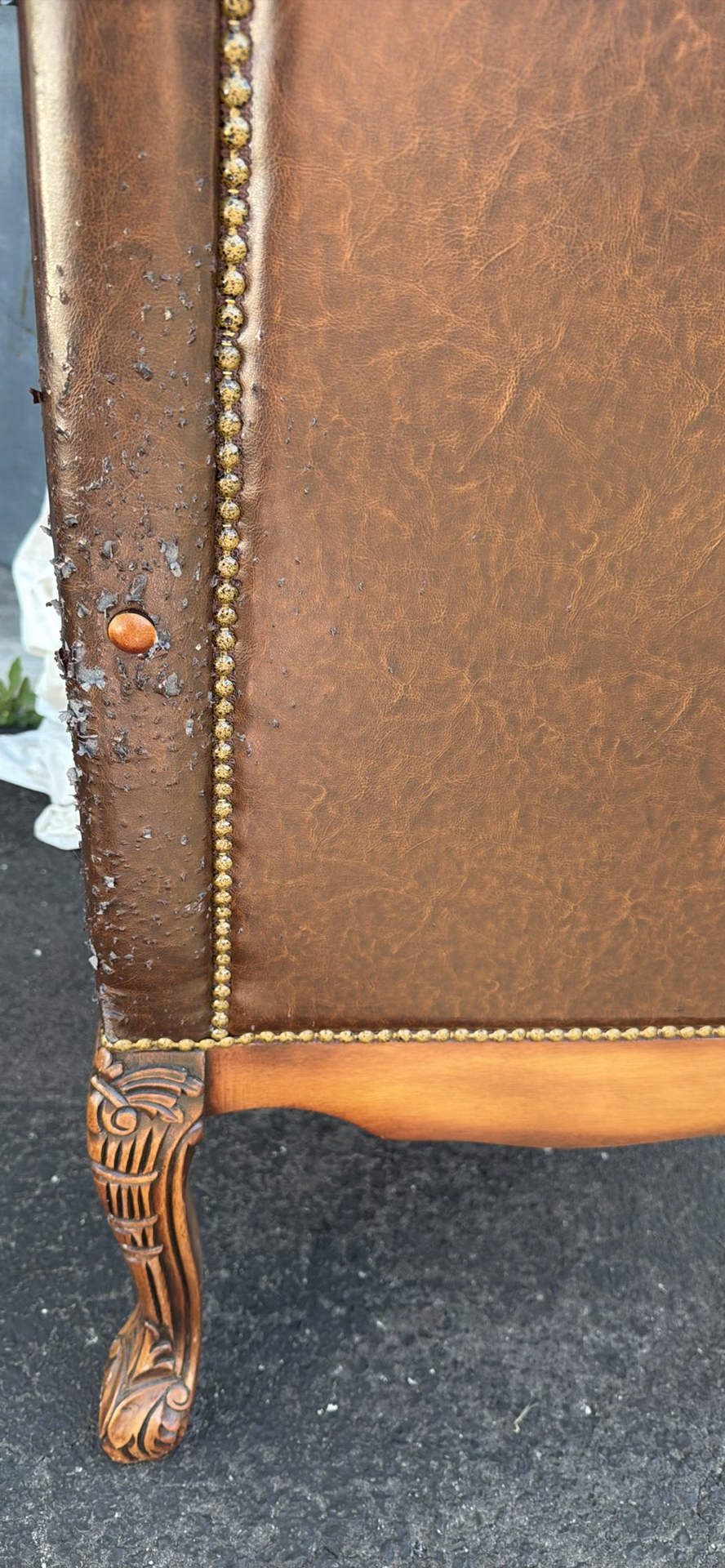 Vintage Upholstered Wooden Armchair - image 13 of 16