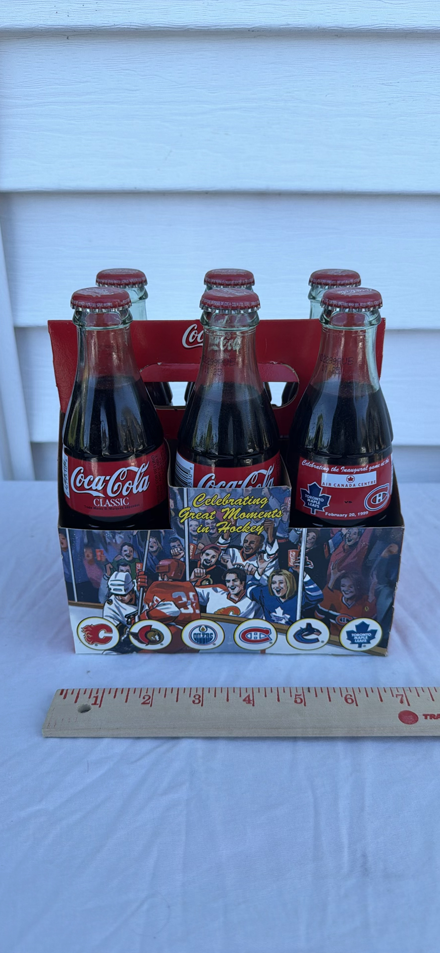 Coca-Cola Classic Six-Pack Hockey Commemorative Bottles Leafs Canadiens Air Canada - image 2 of 7