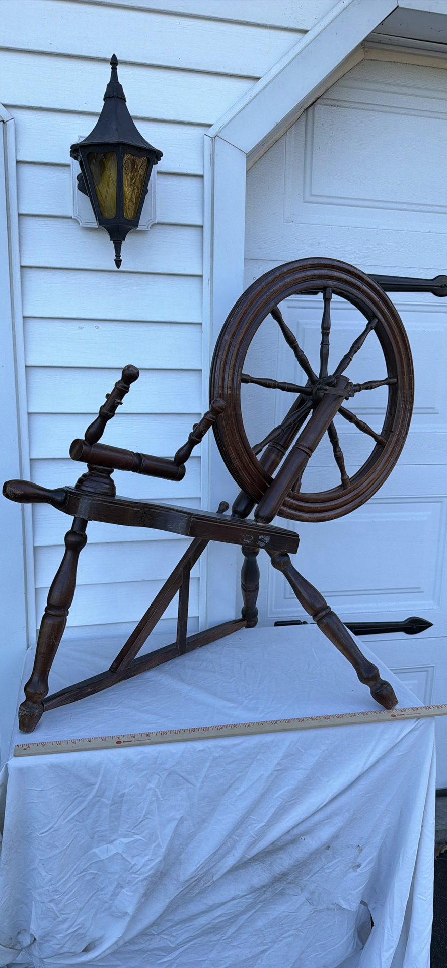 Vintage Wooden Spinning Wheel - image 5 of 15