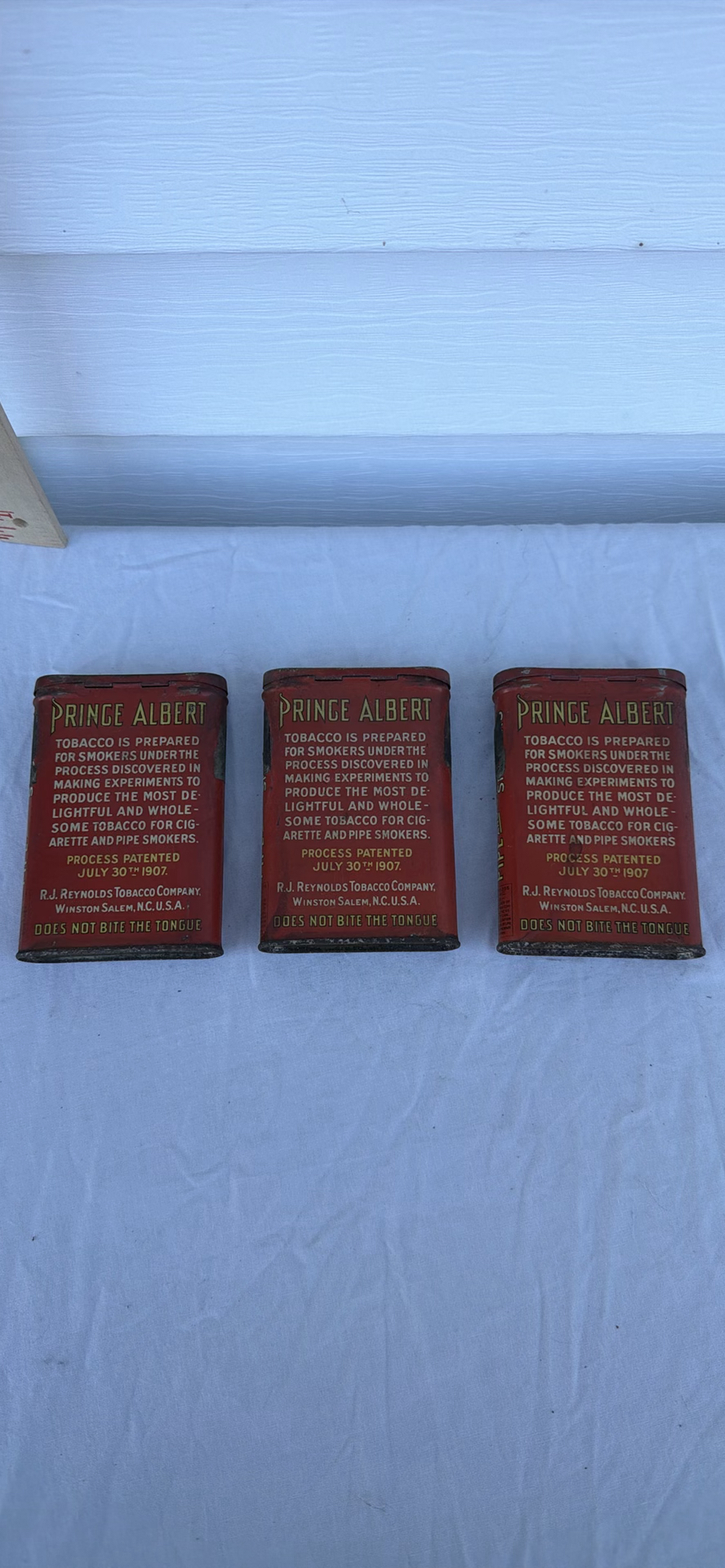 Three Vintage Prince Albert Crimp Cut Tobacco Tins - image 4 of 5