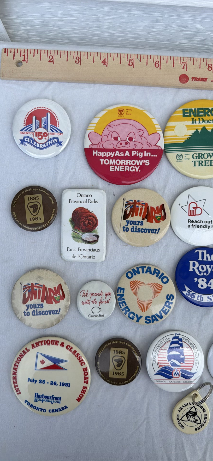 Collection of Vintage Pinback Buttons and Keychain - image 2 of 5