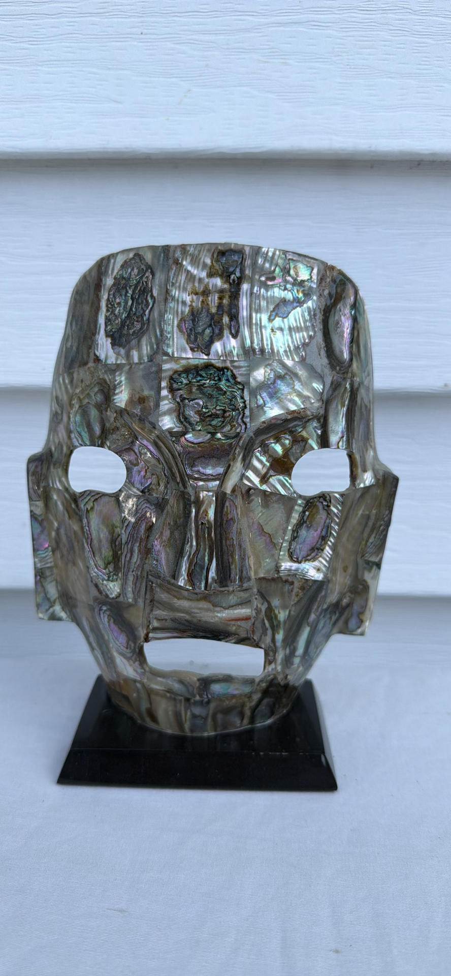 Abalone Shell Mosaic Mask Sculpture - image 1 of 7