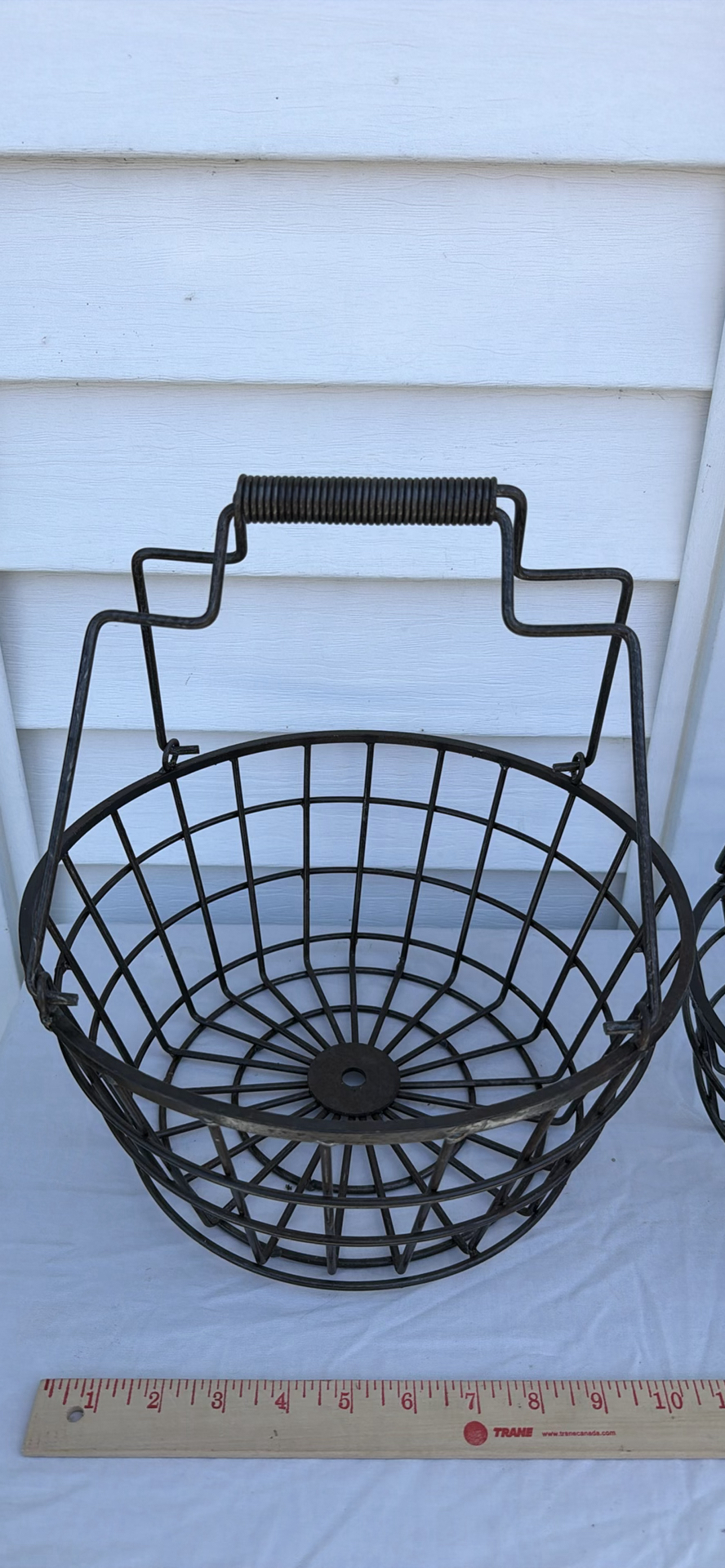 Vintage Two Metal Wire EGG Baskets with Handles - image 2 of 5