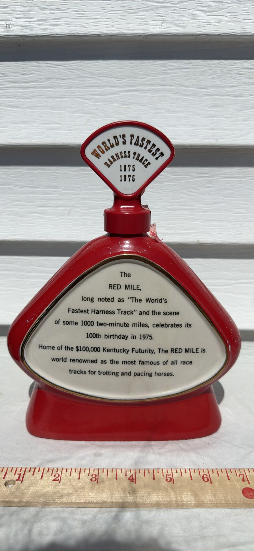 Vintage 1975 Jim Beam Beam 100 Months Old Bourbon Whiskey Ceramic Decanter - image 7 of 10