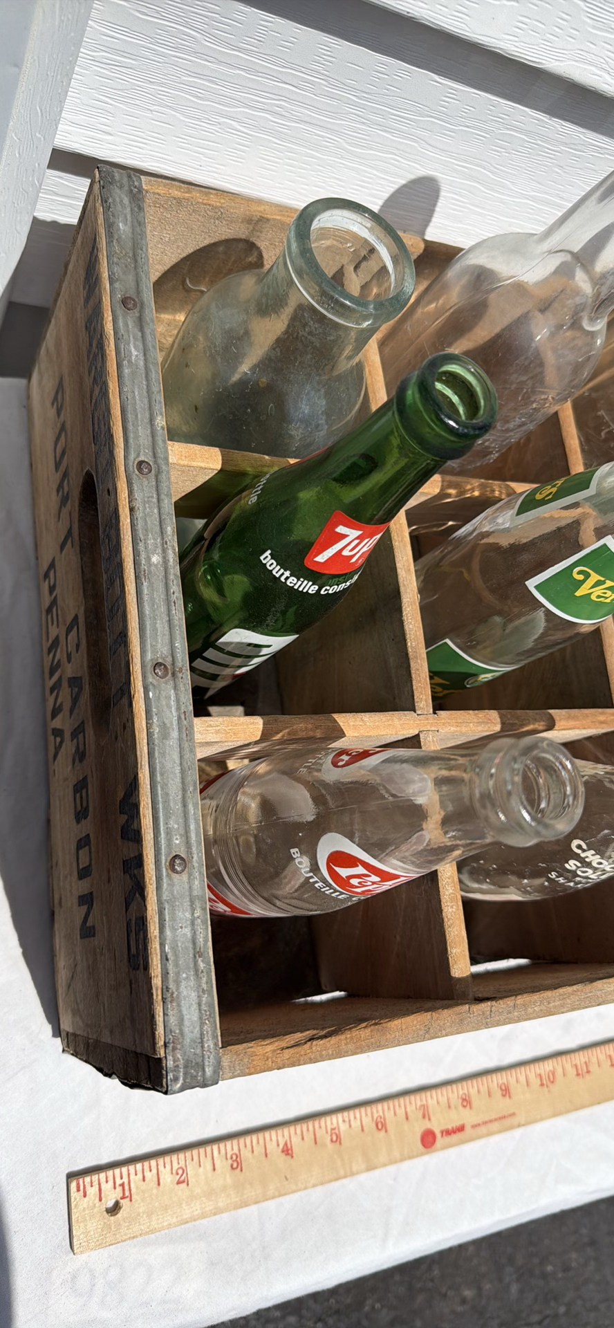 Wargo Bottling Works Wooden Crate with 12 Assorted Vintage Glass Bottles - image 3 of 8