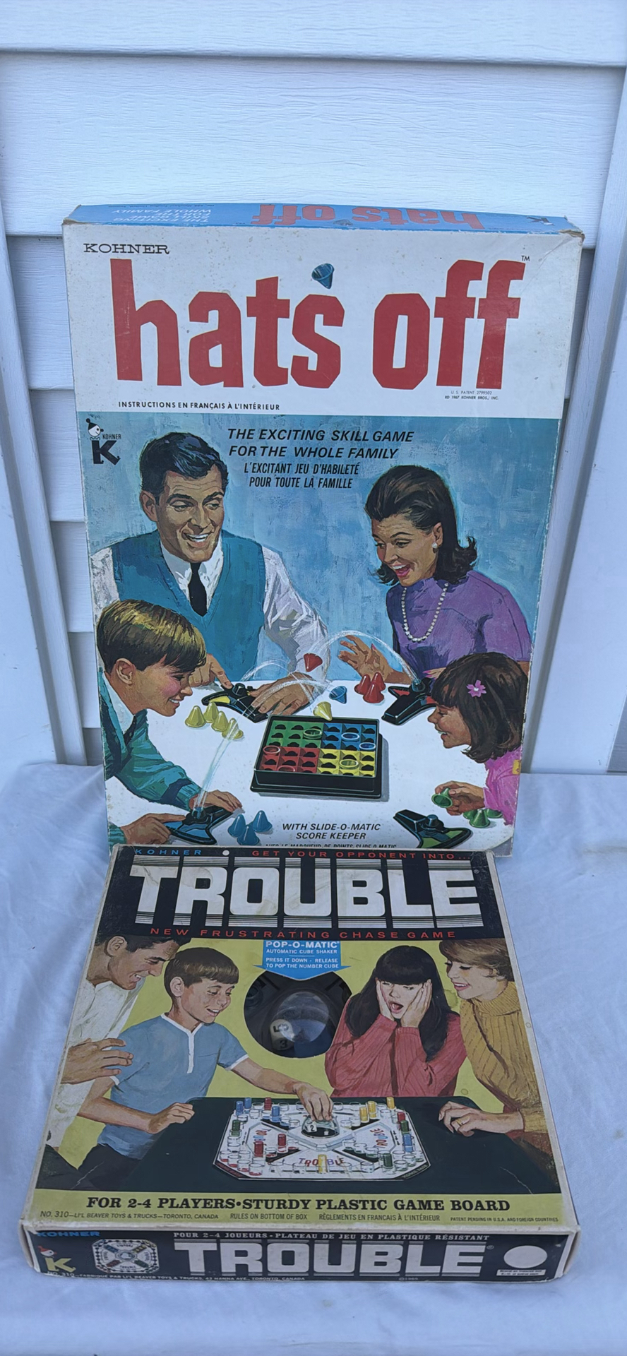 Vintage 1960s Kohner Hats Off and Trouble Board Games - image 2 of 20