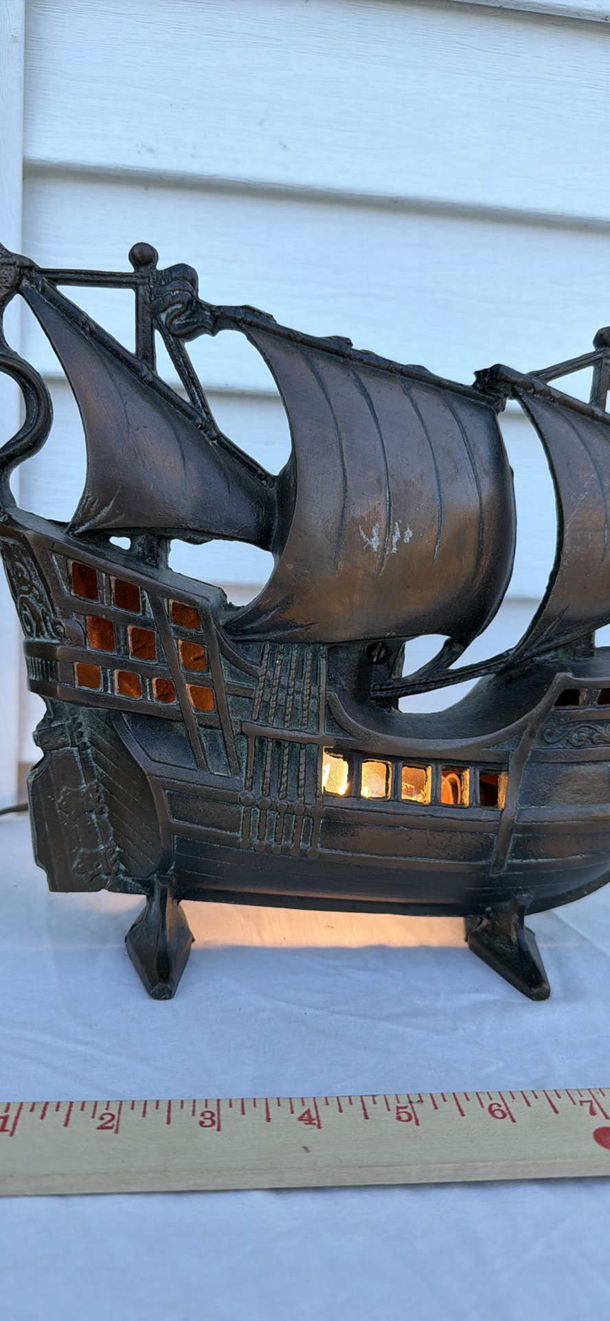 Vintage Cast Metal Ship Electric Lamp - image 2 of 9