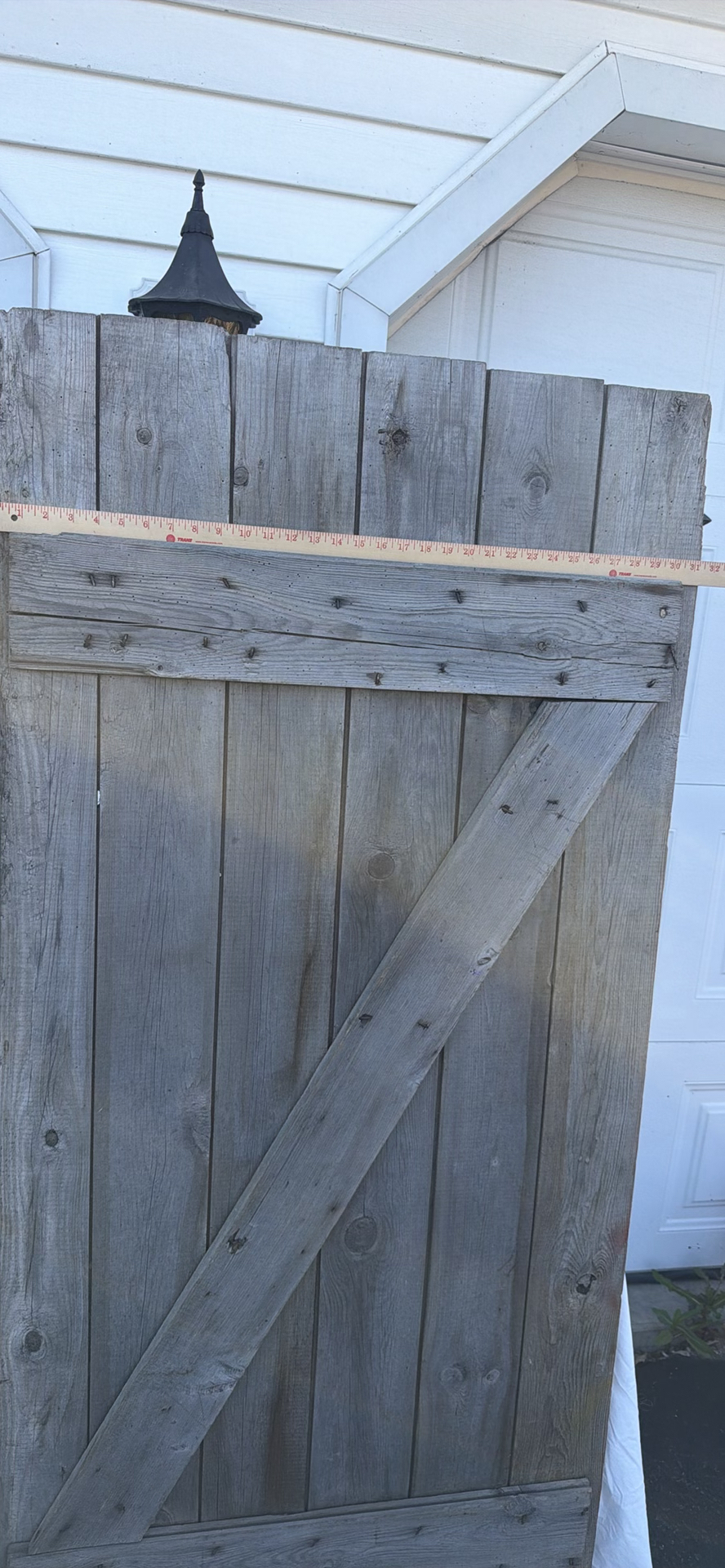 Antique Wooden Z Frame Barn-Style Door Panel - image 3 of 14