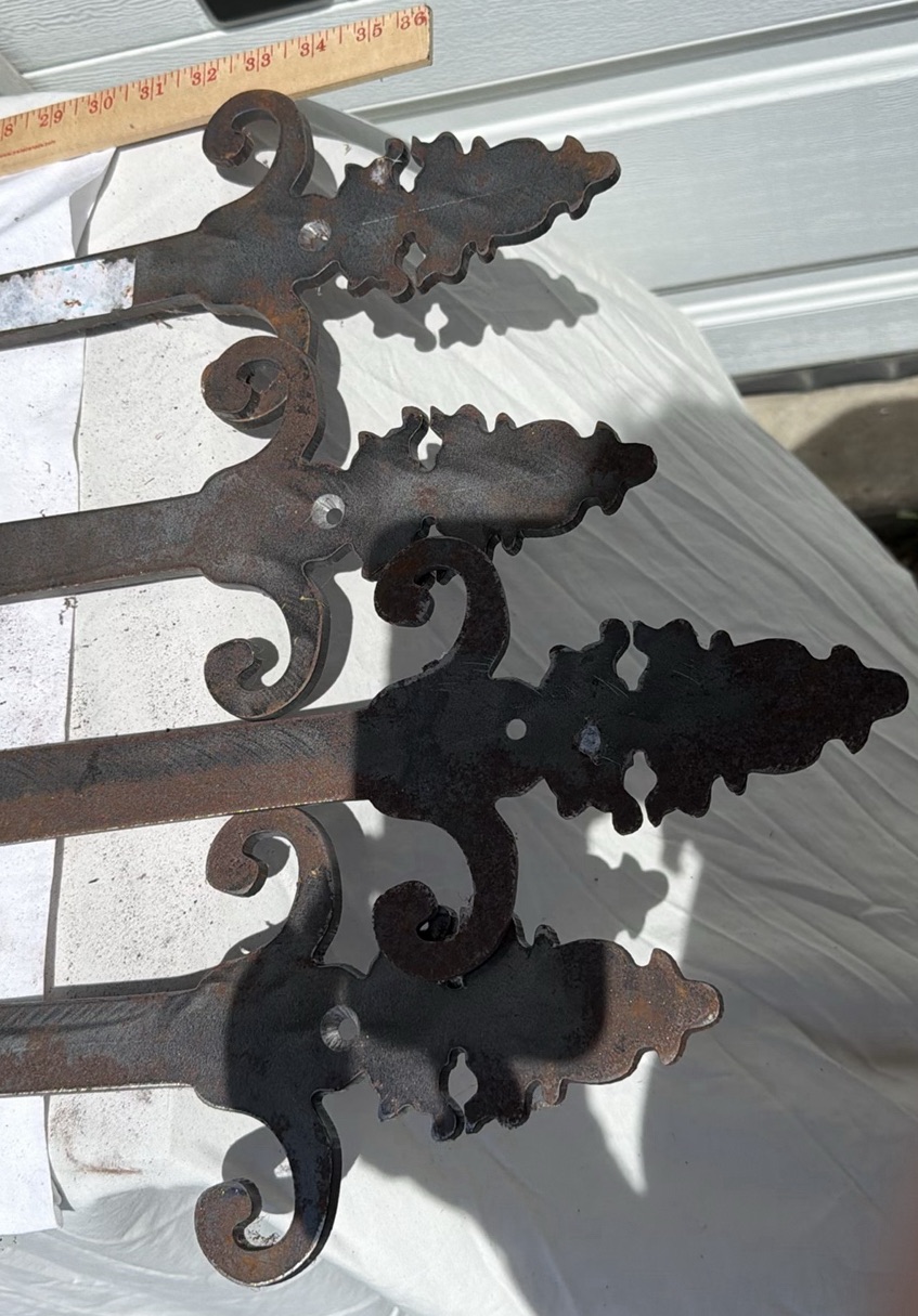 Four Wrought Iron Decorative Strap Hinges - image 2 of 6