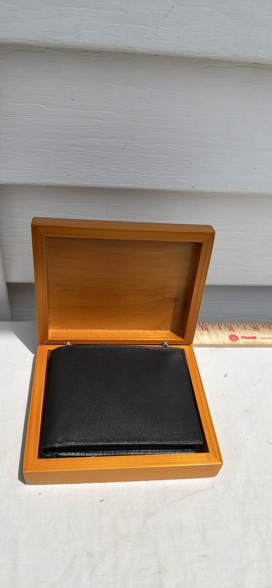 Wooden Presentation Box with Black Leather Wallet - image 4 of 10