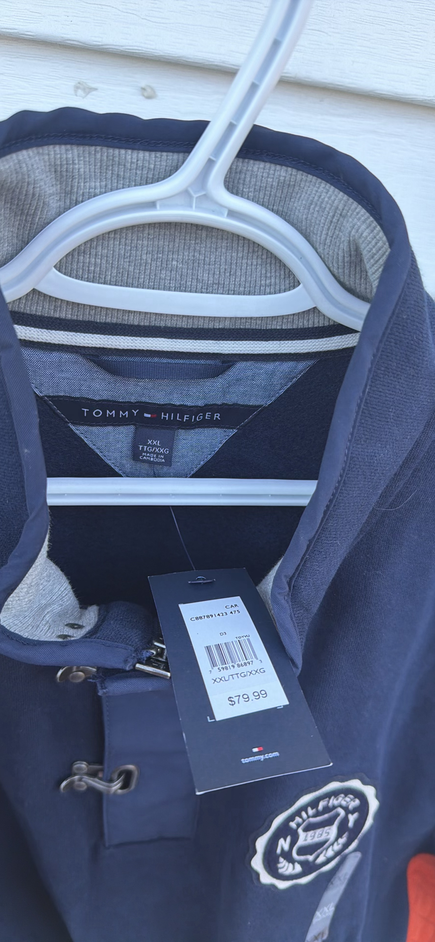 NWT Tommy Hilfiger Navy Pullover Sweatshirt XXL with Toggle Closures - image 7 of 8