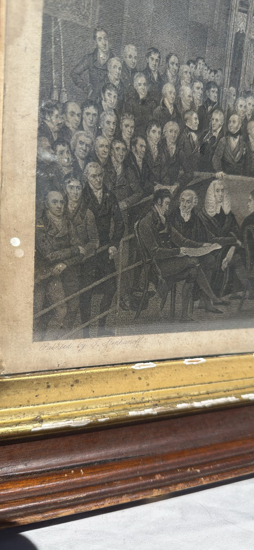 Antique Framed Historical Courtroom Engraving - image 2 of 8