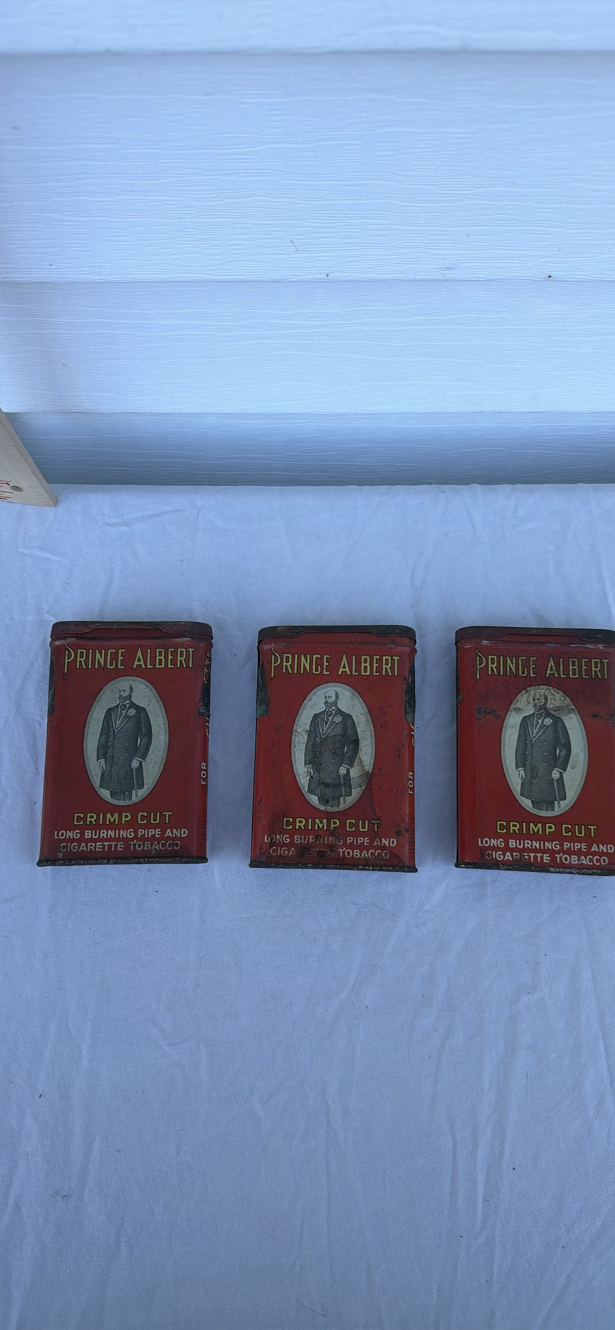Three Vintage Prince Albert Crimp Cut Tobacco Tins - image 1 of 5