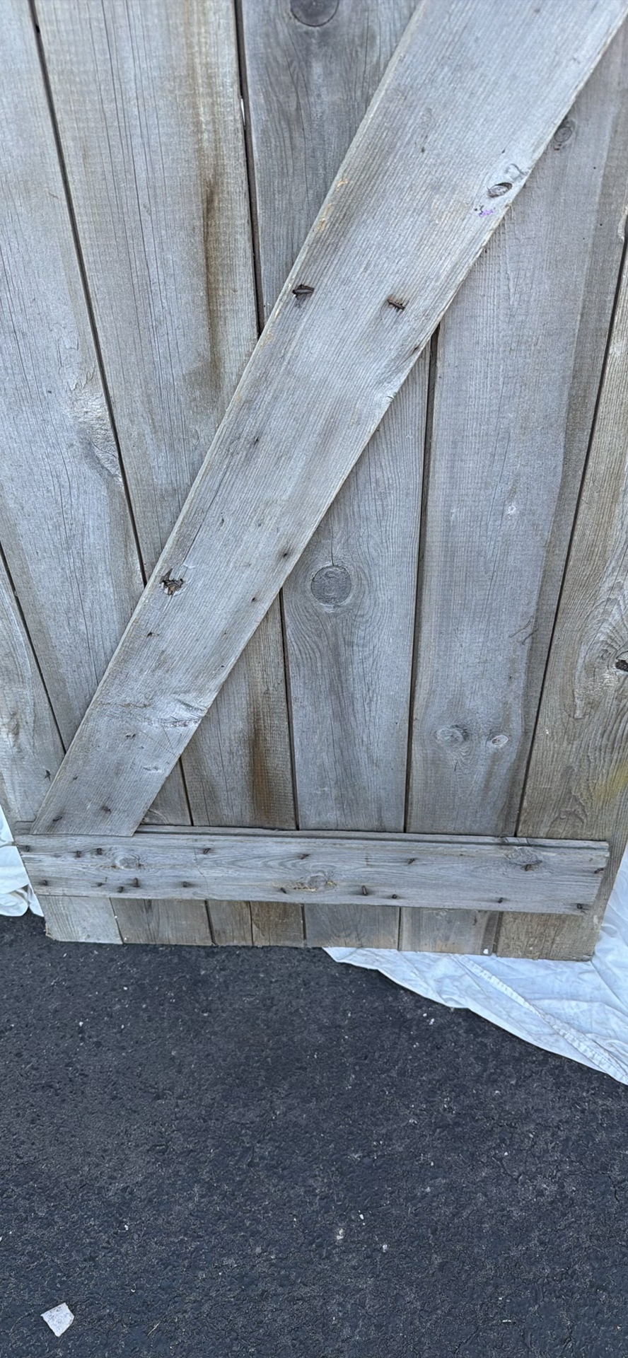 Antique Wooden Z Frame Barn-Style Door Panel - image 7 of 14