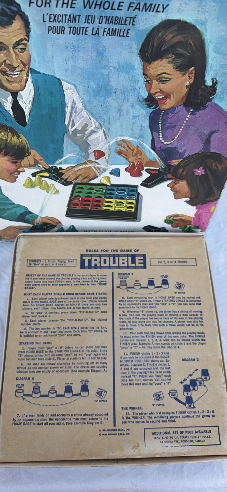 Vintage 1960s Kohner Hats Off and Trouble Board Games - image 8 of 20