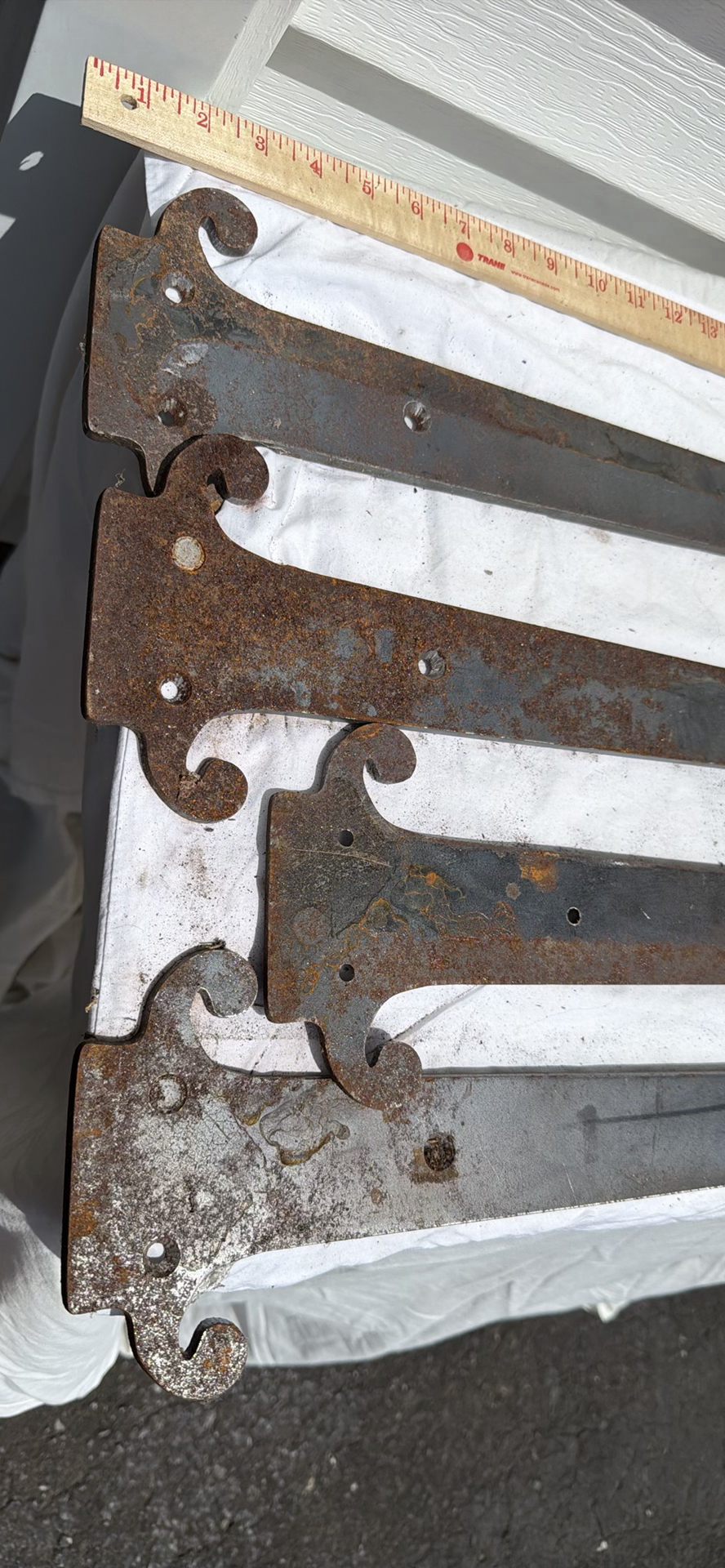 Four Wrought Iron Decorative Strap Hinges - image 3 of 6