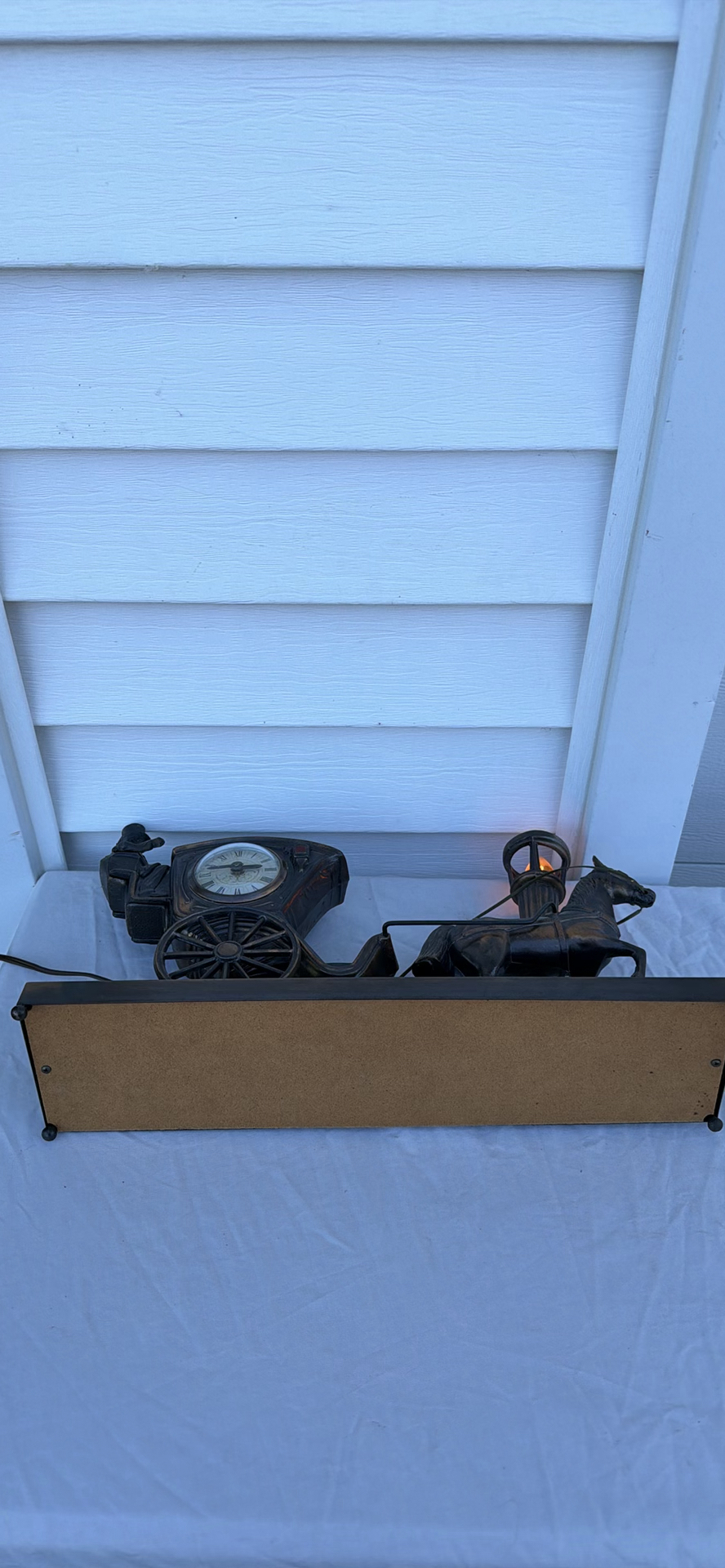 Vintage United Metal Goods Horse-Drawn Carriage Mantel Clock - image 12 of 15