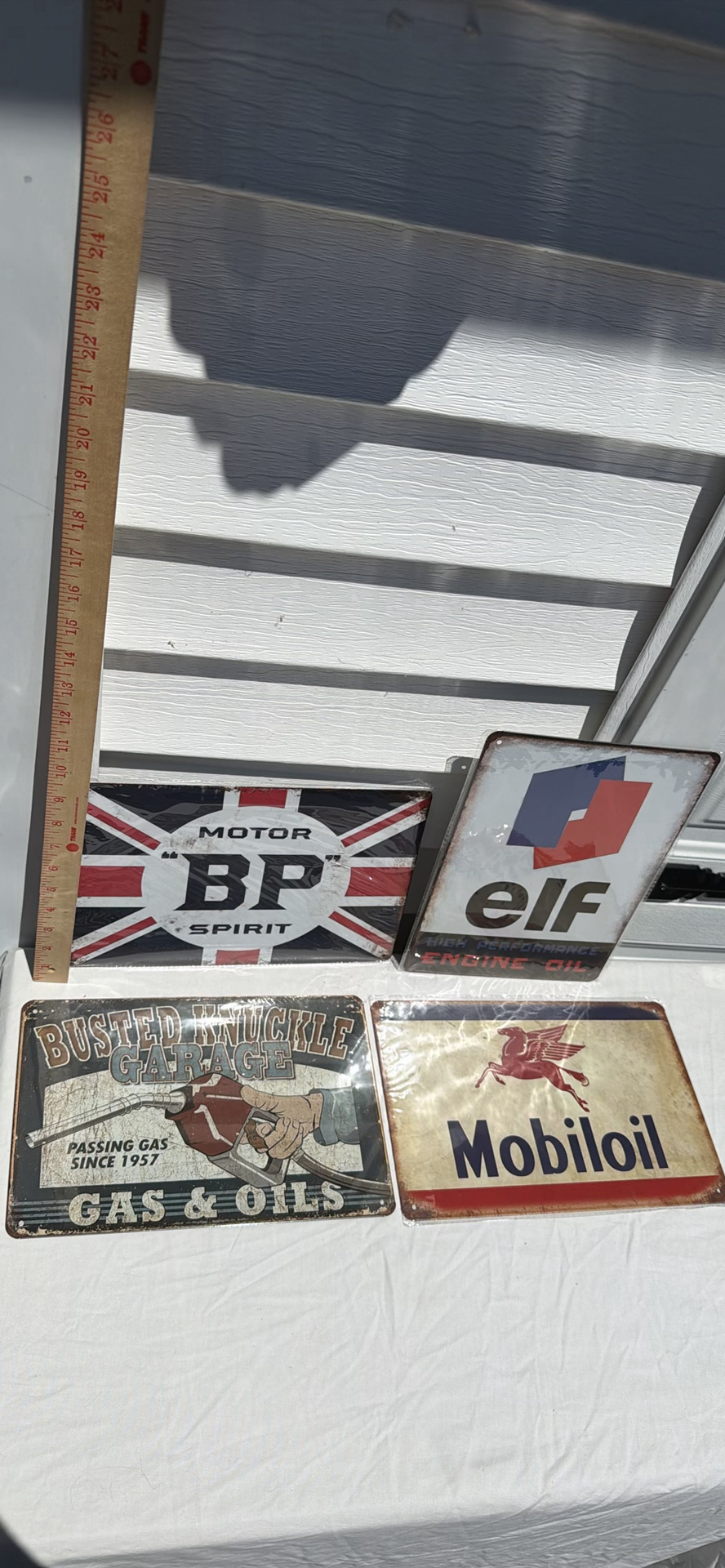 LOT (4) RETRO Style Automotive Oil and Garage Metal Sign Plates - image 1 of 3