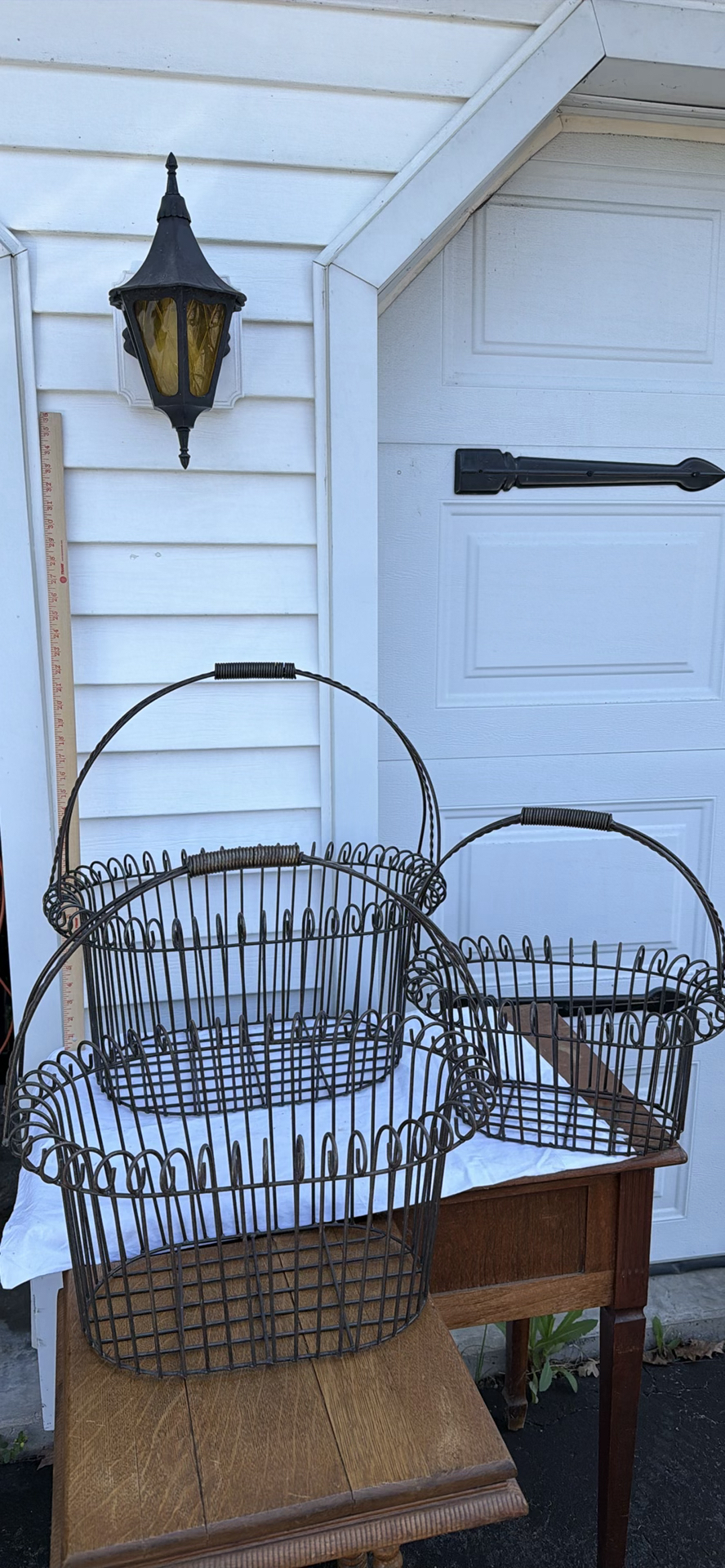 Set of Three Metal Wire Baskets with Handles - image 2 of 3