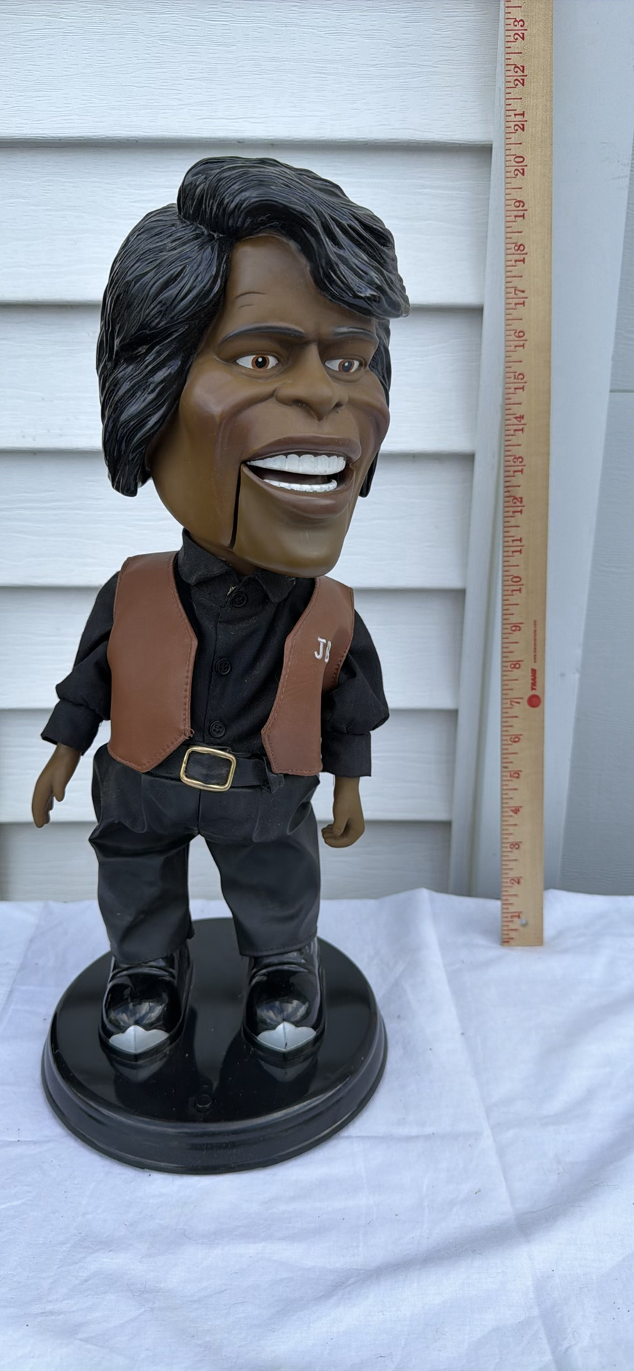 James Brown Figurine of Man in Brown Vest on Display Base - image 1 of 3