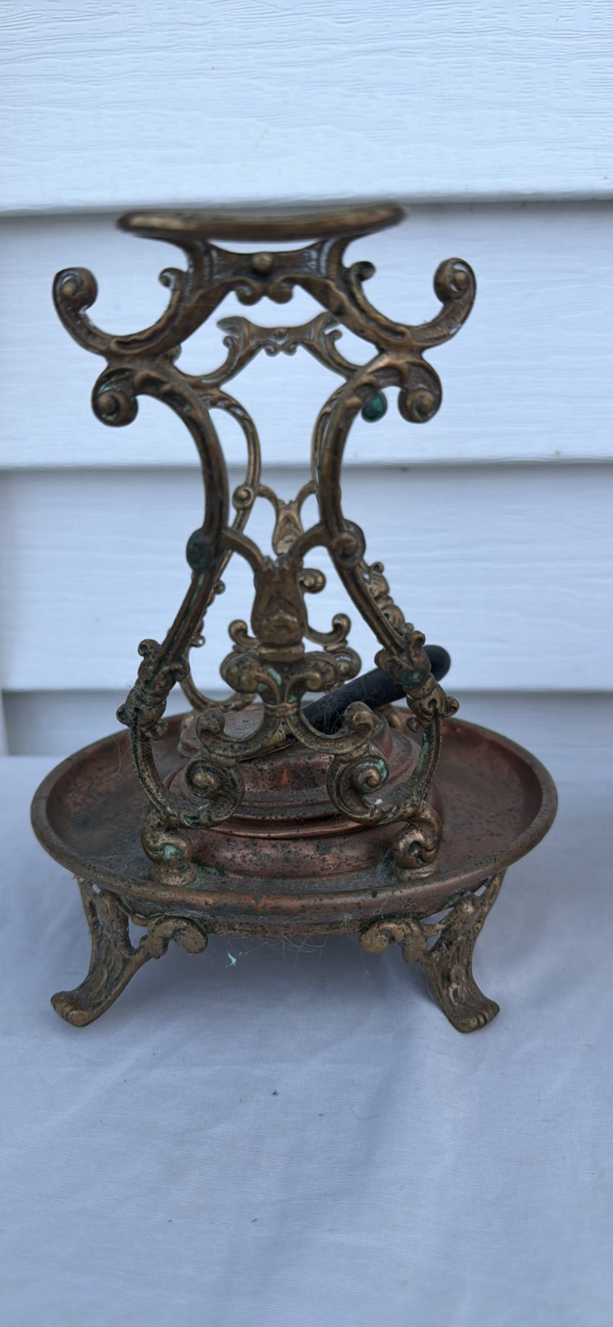 Antique Copper Teapot On Stand With Burner 1892 Patent S&Co. - image 8 of 23