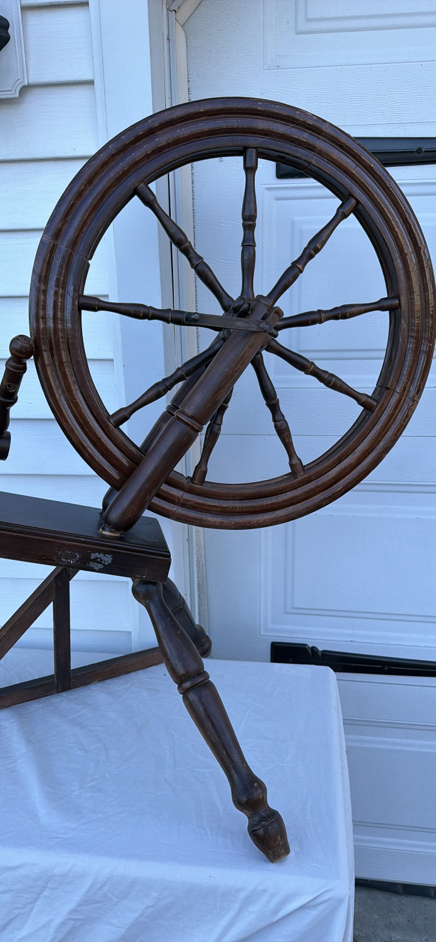 Vintage Wooden Spinning Wheel - image 2 of 15