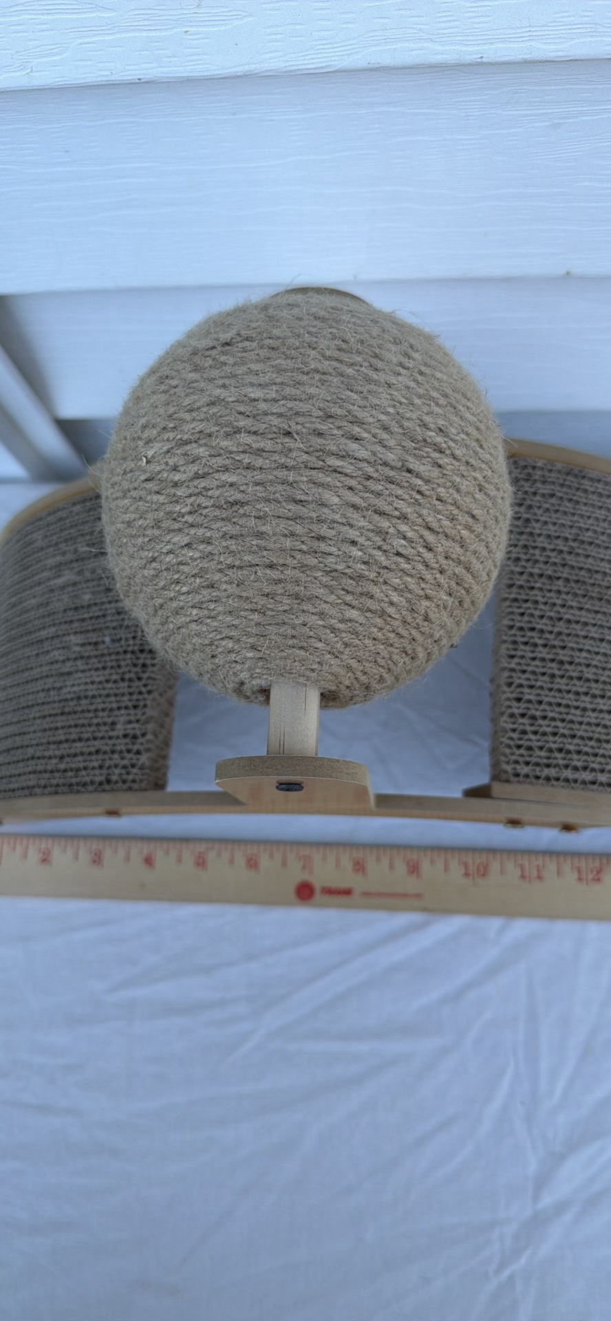 Wooden Cat Scratcher with Cardboard Panels and Rope Ball - image 4 of 7
