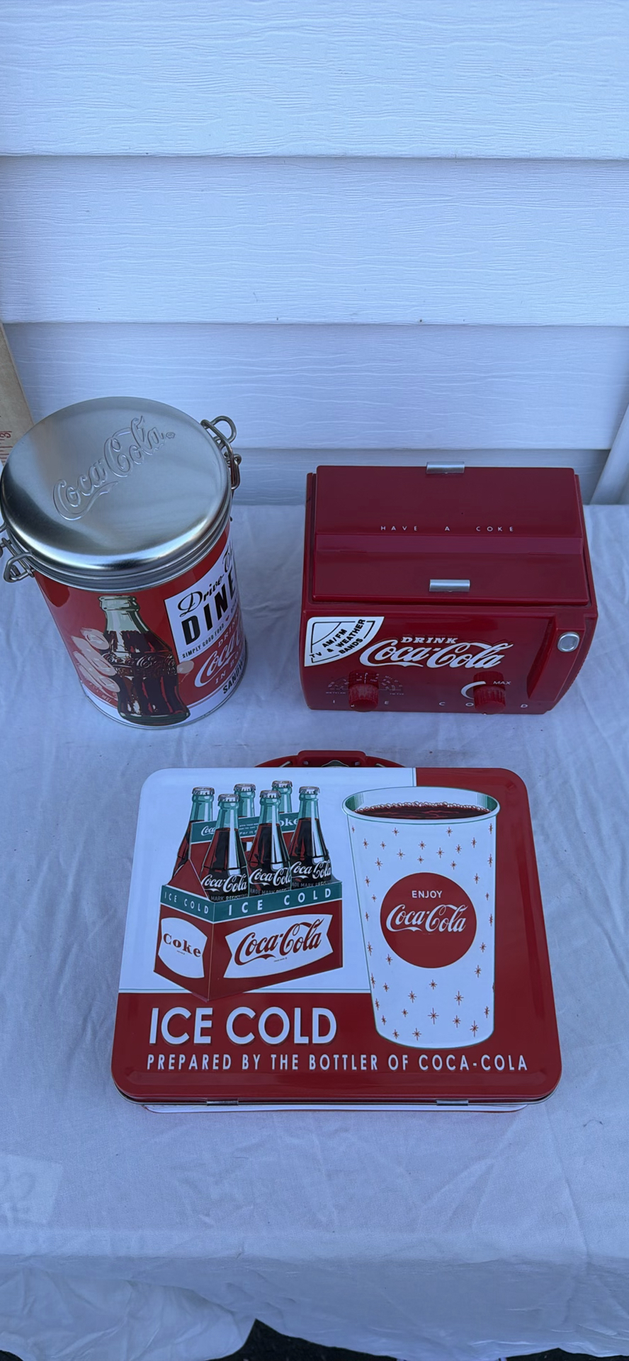 Coca-Cola Branded Metal Tins and Radio Box - image 2 of 7
