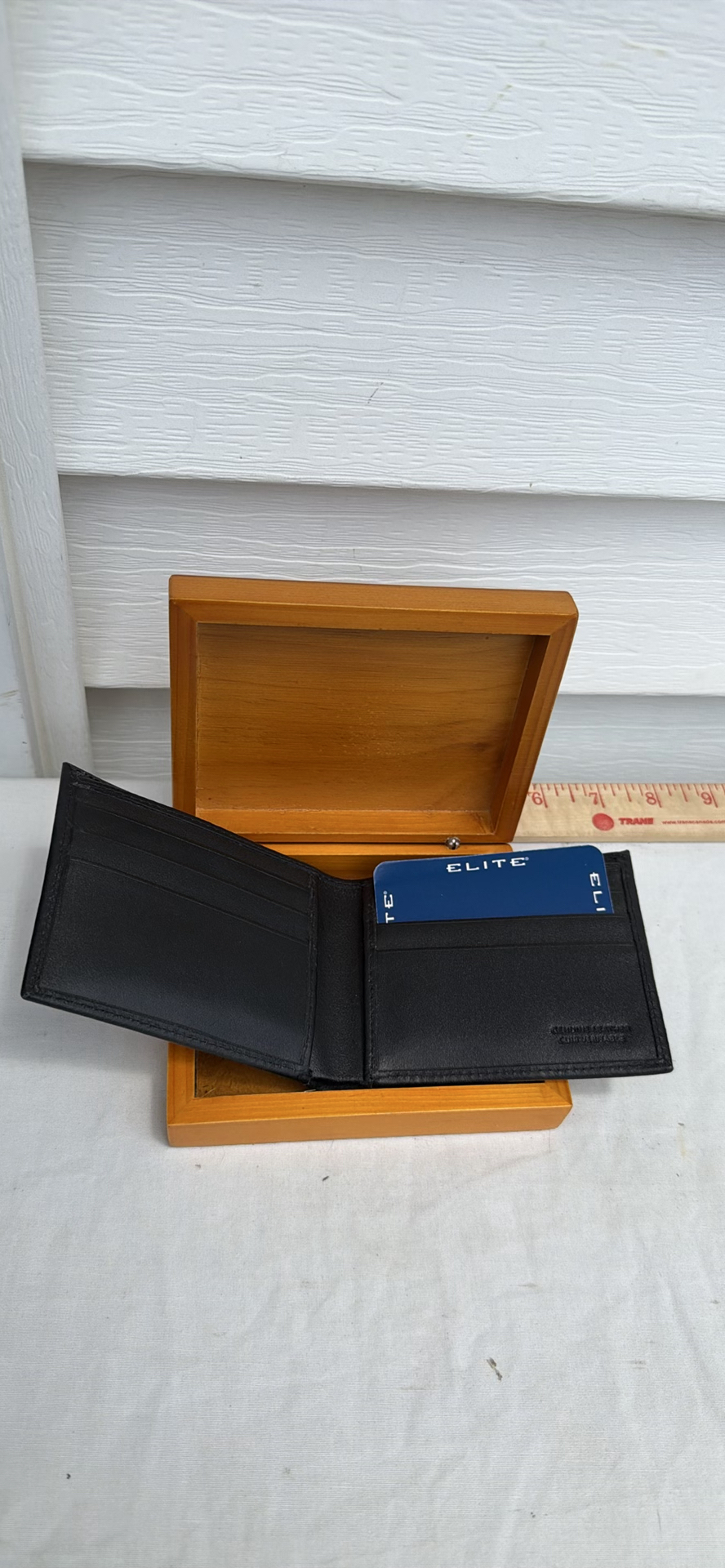 Wooden Presentation Box with Black Leather Wallet - image 6 of 10