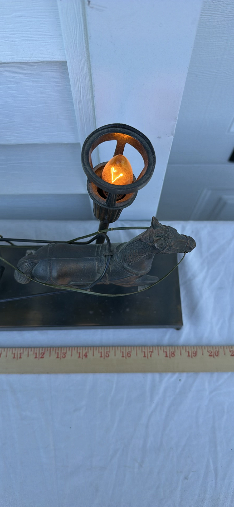 Vintage United Metal Goods Horse-Drawn Carriage Mantel Clock - image 10 of 15