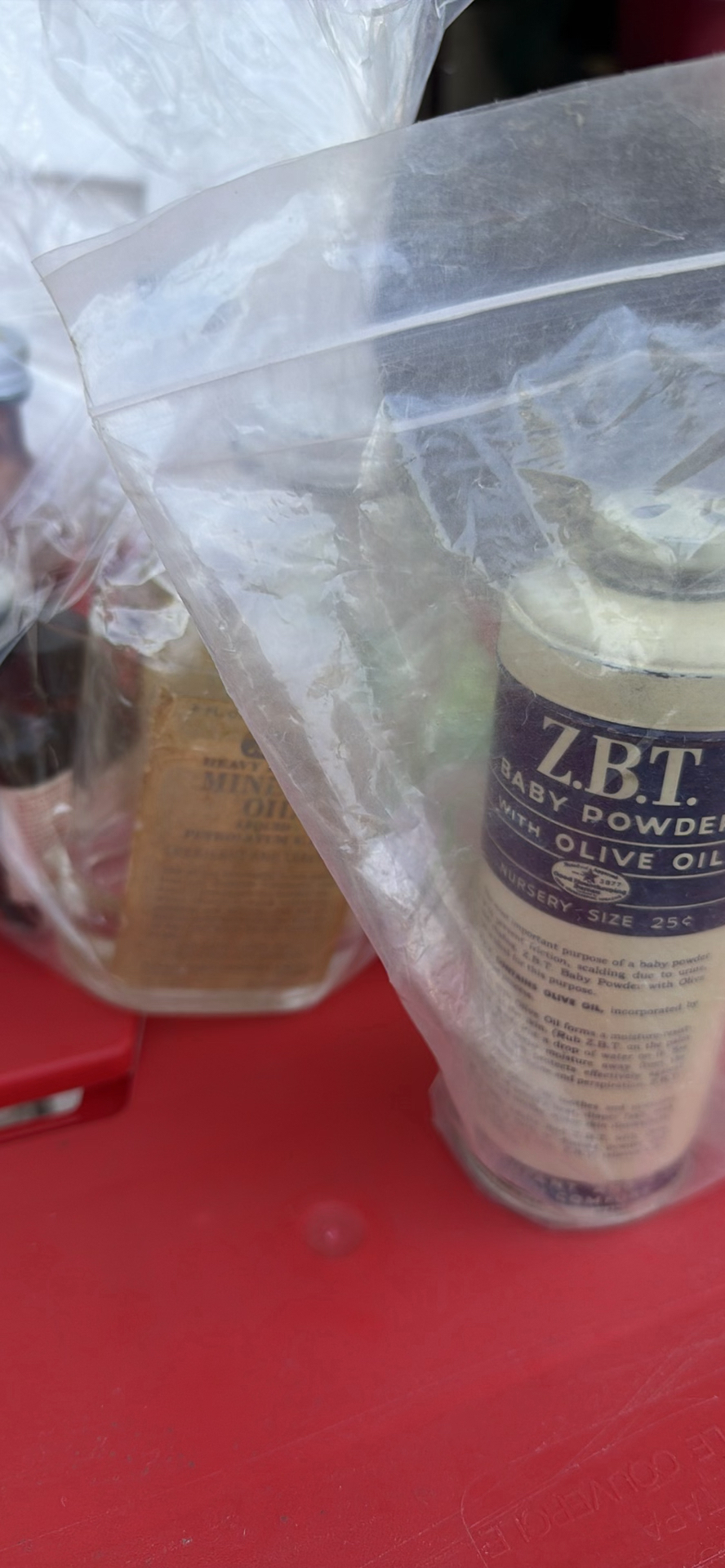 Plastic Storage Tote with Vintage Medical Tins and Rubber Ice Cap - image 14 of 17