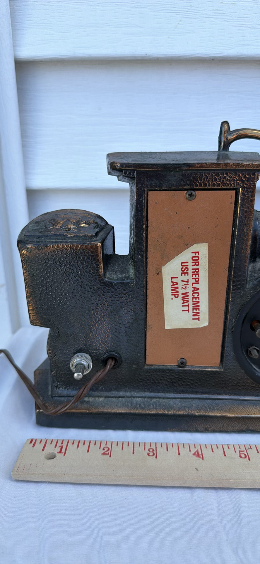 Vintage United Metal Goods Steam Locomotive-Style Mantel Clock, Model 703 - image 10 of 13