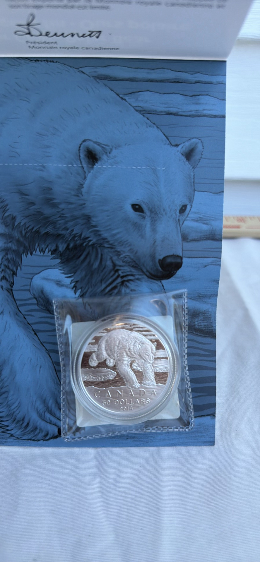Royal Canadian Mint $50 Fine Silver Polar Bear Coin - image 3 of 8