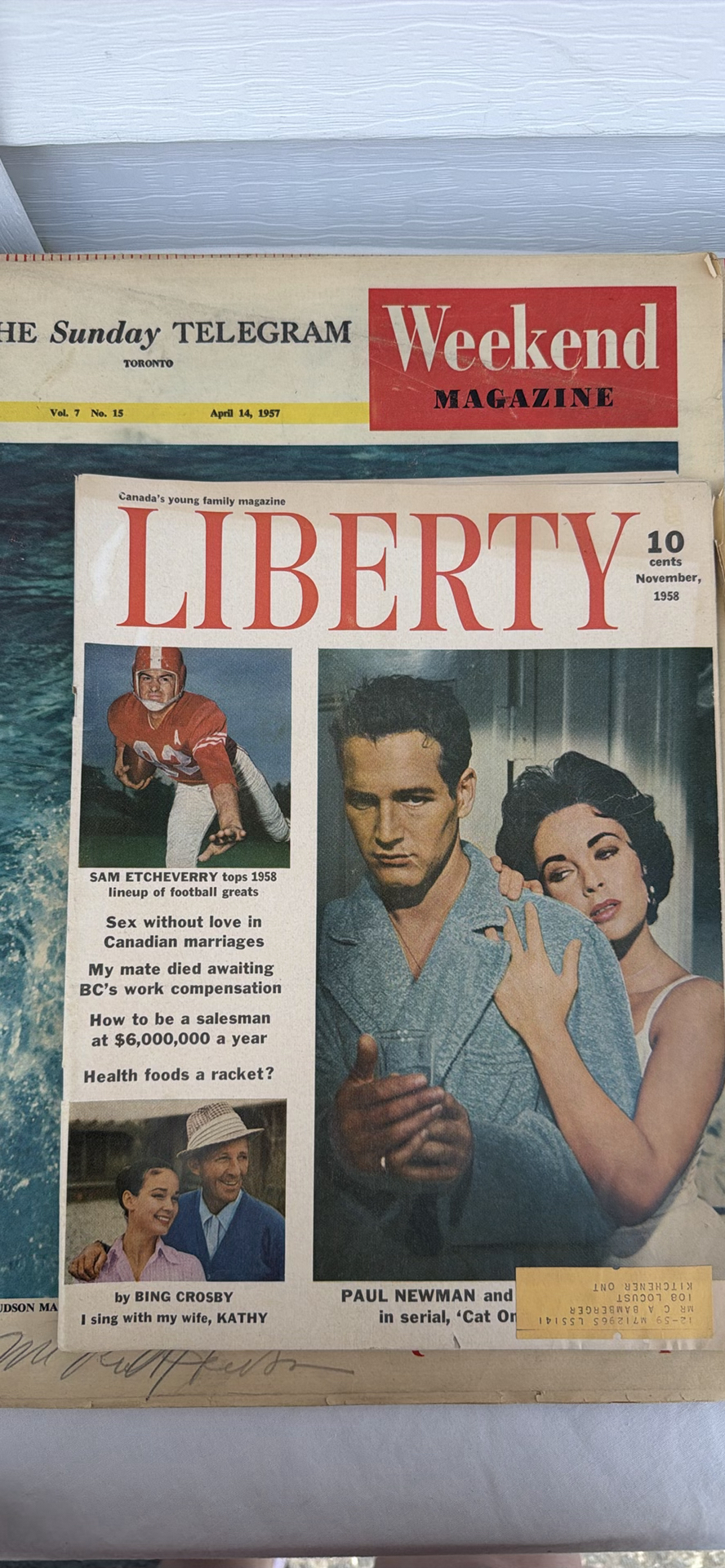 Assorted Vintage Magazines Including Movie Stars Parade, Liberty (1958), Silver Screen, and The Sunday Telegram (1957)Weekend Magazine - image 4 of 22