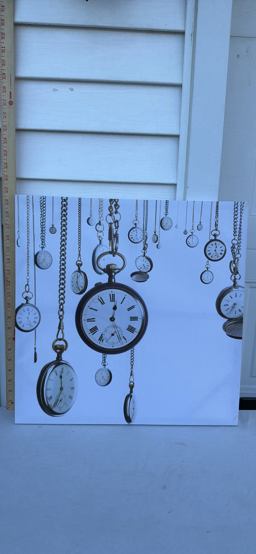 Canvas Wall Art with Hanging Pocket Watches - image 1 of 5