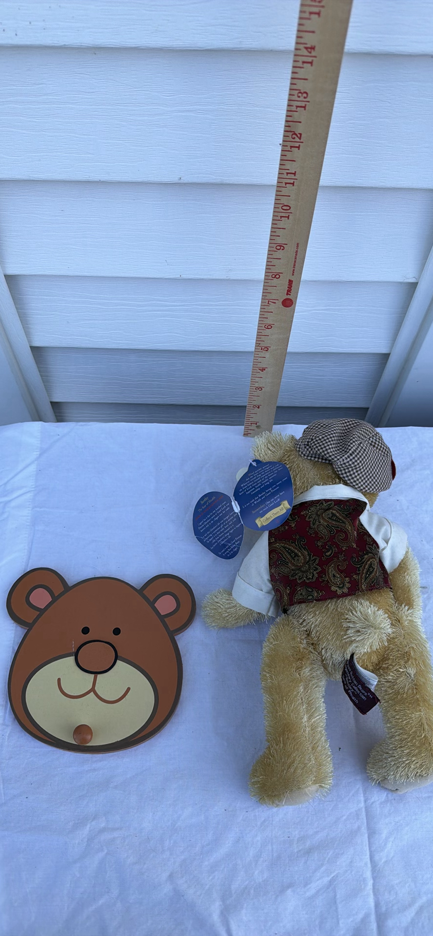 Teddy Bear Plush and Bear Face Wall Hook - image 3 of 4