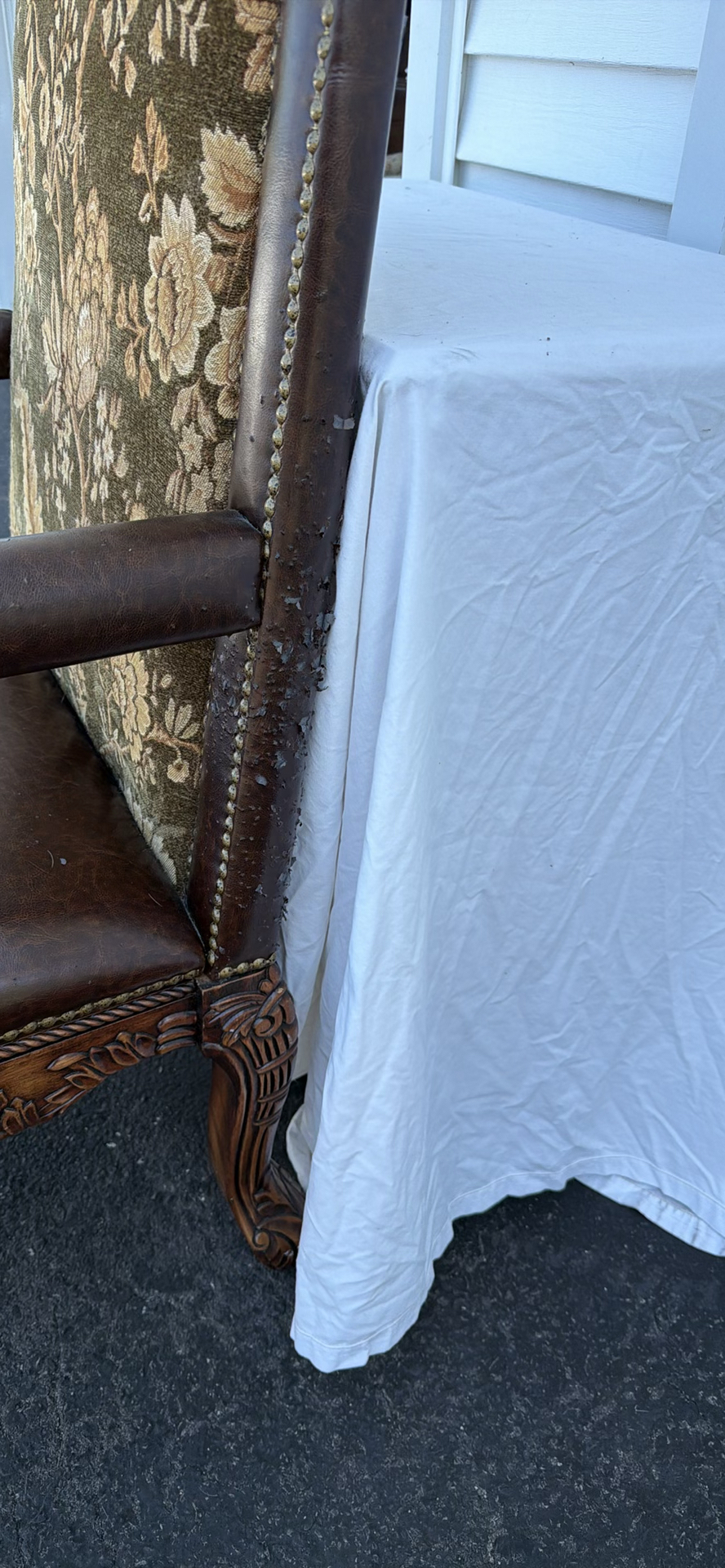 Vintage Upholstered Wooden Armchair - image 10 of 16